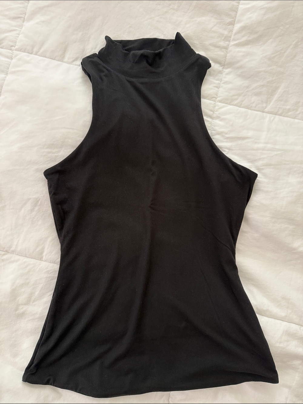 naked wardrobe Black Sleeveless Mock Neck Tank